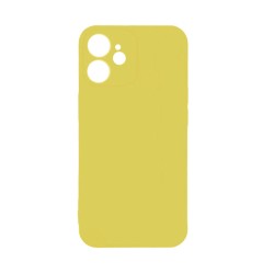 Capa de Silicone com Moldura de Câmera para Apple iPhone 12 Amarelo